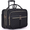 image:imageBAGSMART Rolling Laptop Bag Women 173Inch Quilted Briefcase on Wheels Computer Case for Business Travel WorkBlack