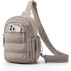 image:imageBAGSMART Small Sling Bag for Women Puffer Crossbody Bag Purses Hobo Handbag Fanny Packs for Travel HikingCamel