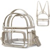 image:imageBAGSMART Stadium Approved Clear Bag 12x6x12 Double Deck Lunch Box Convertible to Backpack Waterproof PVC PinkCamel