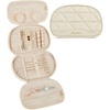 image:imageBAGSMART Travel Jewelry Case Jewelry Organizer Storage Roll Rings Necklaces Earrings Bracelets Brooches Watch Large Portable Light PinkABeige