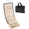 image:imageBAGSMART Travel Jewelry Case Organizer Large Capacity Foldable Jewelry Roll for Journey  Rings Necklaces Earrings Bracelets Fashion Black