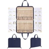 image:imageBAGSMART Travel Jewelry Organizer Case Portable Jewelry Roll Bag Tanglefree Necklace Storage Foldable Transparent Pockets for Earrings Rings Bracelet Travel Essentials BlackDark Blue