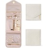 image:imageBAGSMART Travel Jewelry Organizer Roll Foldable Jewelry Case for JourneyRings Necklaces Bracelets Earrings Soft PinkBeige