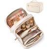 image:imageBAGSMART Travel Makeup Bag Make Up Bag with Multiple Compartments for Organizer Durable amp Compact Cosmetic Organizer for Women for Travel Accessories BeigeBeige