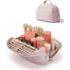image:imageBAGSMART Travel Makeup Bag for Women Portable Folddown Cosmetic Case Puffy Padded Make Up Organizer Pouch Waterresistant Toiletry Bag for Toiletries Brushes Baby PinkBaby Pink