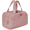 image:imageBAGSMART Travel Toiletry Bag Crush Toiletry Bag for Women Wideopen Puffy Toiletry Bags for Traveling Large Travel Cosmetic Makeup Bag Organizer for AccessoriesToiletrie BlueDark Pink