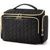 image:imageBAGSMART Travel Toiletry Bag Large Wideopen Travel Bag for Toiletries Makeup Cosmetic Travel Bag with HandleBlackBlack