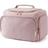 image:imageBAGSMART Travel Toiletry Bag for Women Cosmetic Bag Makeup Bag Organizer with Handle Travel Bag for Toiletries Travel Accessories Full Sized ContainerPink