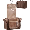 image:imageBAGSMART Travel Toiletry Bag for Women Puffy Hanging Toiletry Bag with Hook Waterresistant Toiletry Organizer for Full Sized Toiletries BlackCoffee Brown