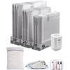 image:imageBAGSMART Travel Vacuum Bags with Rechargeable Electric Pump 18PC Kit  Wireless Pump Bonus Shoe Laundry amp Toiletry Bags Reclaim 80 luggage space Ideal for suitcase packing travel amp homeGray