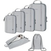 image:imageBAGSMART WaterResistant Packing Cubes  6 PCS Travel Essentials Compression Packing Cubes for Suitcases Lightweight Grey