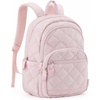 image:imageBAGSMART Womens Backpack Travel Laptop Backpack for Women Quilted College Laptop Bookbag Work Back Pack for Women Cute Computer WaterResistant Casual Daypack Puffer Black06soft Pink