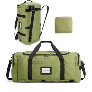 image:imageBAGSAMRT 60L Foldable Duffle Bag for Travel Large Travel Duffel Bag for Men 4 in 1 Travel Backpack Carry on Weekender Bag BlackArmy Green