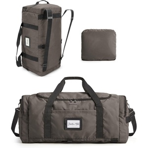 image:imageBAGSAMRT 60L Foldable Duffle Bag for Travel Large Travel Duffel Bag for Men 4 in 1 Travel Backpack Carry on Weekender Bag BlackDark Gray