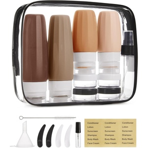 image:imageBAGSMART 18 Pack TSA Approved Travel Bottles for Toiletries Leak Proof Silicone Travel Size Containers Bottles for Shampoo GreyEarth Tone3