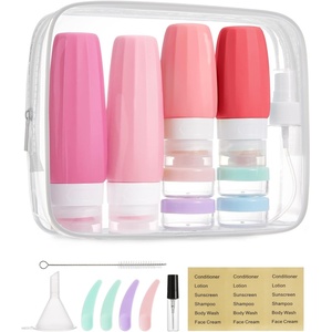 image:imageBAGSMART 18 Pack TSA Approved Travel Bottles for Toiletries Leak Proof Silicone Travel Size Containers Bottles for Shampoo GreyRose Pink3
