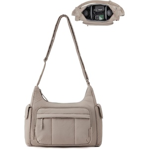 image:imageBAGSMART 2 in 1 Puffy Camera Sling Bag for Photographer Everyday Shoulder Crossbody Bag with Pockets Digital Camera Case for DSLRMirrorless Light BeigeBrown