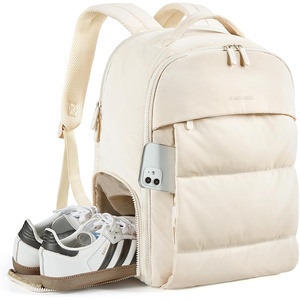 image:imageBAGSMART 30L Travel Backpack for Women Carry on Backpack for Airplanes Gym Backpack with Shoe Compartment Lightweight Travel Bag Fits 156 Inch WaterResistant ChocolateBeige