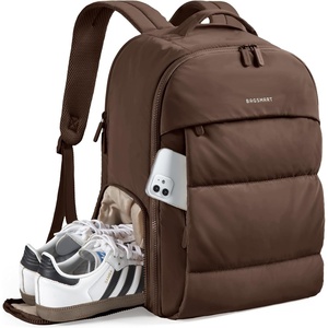 image:imageBAGSMART 30L Travel Backpack for Women Carry on Backpack for Airplanes Gym Backpack with Shoe Compartment Lightweight Travel Bag Fits 156 Inch WaterResistant ChocolateChocolate