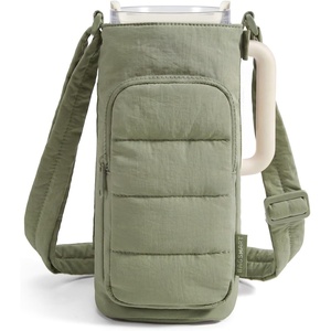 image:imageBAGSMART 40oz Water Bottle Holder with Strap Quilted Crossbody Purse Drink Carrier Gym Accessories for WomenGreen