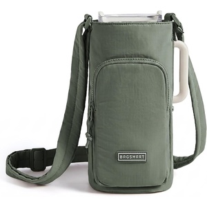 image:imageBAGSMART 40oz Water Bottle Holder with Strap Quilted Crossbody Purse Drink Carrier Gym Accessories for WomenSage