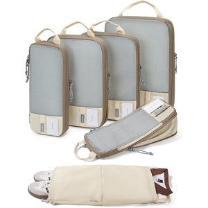 image:imageBAGSMART 6 Set 4 Set2 Set Compression Packing Cubes for Travel Lightweight Luggage Organizer Bags Durable Space Saver Bags Travel EssentialsAntique White