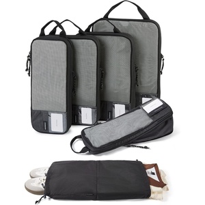 image:imageBAGSMART 6 Set 4 Set2 Set Compression Packing Cubes for Travel Lightweight Luggage Organizer Bags Durable Space Saver Bags Travel EssentialsBlack