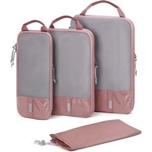 image:imageBAGSMART 6 Set 4 Set2 Set Compression Packing Cubes for Travel Lightweight Luggage Organizer Bags Durable Space Saver Bags Travel EssentialsBrier Rose4 PCS