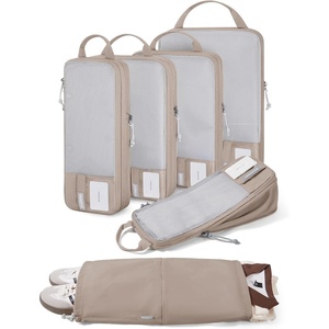 image:imageBAGSMART 6 Set 4 Set2 Set Compression Packing Cubes for Travel Lightweight Luggage Organizer Bags Durable Space Saver Bags Travel EssentialsCamel6 PCS
