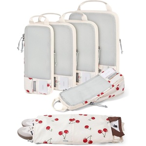 image:imageBAGSMART 6 Set 4 Set2 Set Compression Packing Cubes for Travel Lightweight Luggage Organizer Bags Durable Space Saver Bags Travel EssentialsCherry Pop