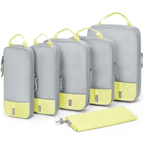 image:imageBAGSMART 6 Set 4 Set2 Set Compression Packing Cubes for Travel Lightweight Luggage Organizer Bags Durable Space Saver Bags Travel EssentialsSunray Yellow