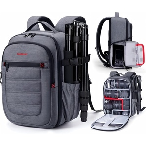 image:imageBAGSMART Camera Bag for DSLR Waterproof Camera Backpacks for Photographers Camera Case with Laptop Compartment156 BlackGrey