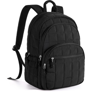 image:imageBAGSMART College Laptop Backpack Travel Backpack for Women Quilted Casual Daypack WaterResistant Bookbag for 156 Inch Laptop ChocolateBlack