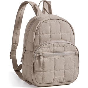 image:imageBAGSMART College Laptop Backpack Travel Backpack for Women Quilted Casual Daypack WaterResistant Bookbag for 156 Inch Laptop ChocolateCamel Brown