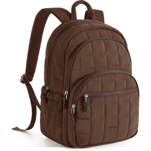 image:imageBAGSMART College Laptop Backpack Travel Backpack for Women Quilted Casual Daypack WaterResistant Bookbag for 156 Inch Laptop ChocolateChocolate