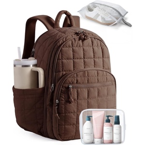 image:imageBAGSMART College Laptop Backpack Travel Backpack for Women Quilted Casual Daypack WaterResistant Bookbag for 156 Inch Laptop ChocolateCoffee Brown