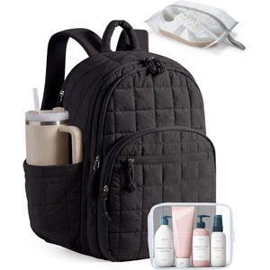 image:imageBAGSMART College Laptop Backpack Travel Backpack for Women Quilted Casual Daypack WaterResistant Bookbag for 156 Inch Laptop ChocolateDark Black