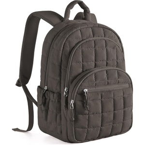 image:imageBAGSMART College Laptop Backpack Travel Backpack for Women Quilted Casual Daypack WaterResistant Bookbag for 156 Inch Laptop ChocolateDim Gray
