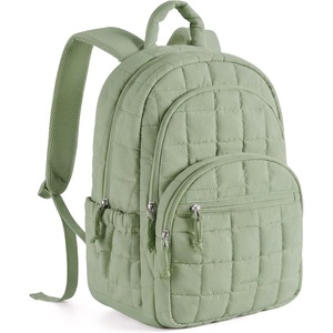 image:imageBAGSMART College Laptop Backpack Travel Backpack for Women Quilted Casual Daypack WaterResistant Bookbag for 156 Inch Laptop ChocolateForest Green