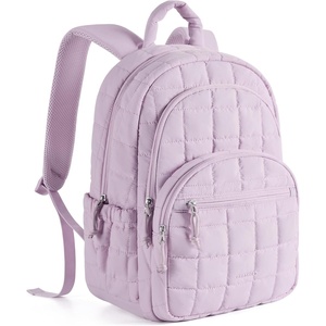 image:imageBAGSMART College Laptop Backpack Travel Backpack for Women Quilted Casual Daypack WaterResistant Bookbag for 156 Inch Laptop ChocolateLavender