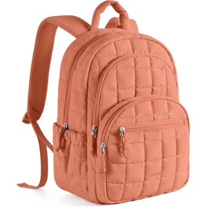 image:imageBAGSMART College Laptop Backpack Travel Backpack for Women Quilted Casual Daypack WaterResistant Bookbag for 156 Inch Laptop ChocolateOrange