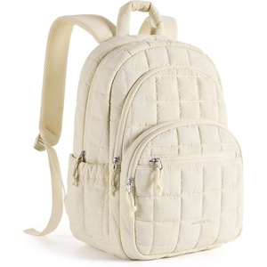 image:imageBAGSMART College Laptop Backpack Travel Backpack for Women Quilted Casual Daypack WaterResistant Bookbag for 156 Inch Laptop ChocolateVanilla