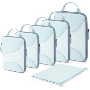 image:imageBAGSMART Compression Packing Cubes  6 Set Travel Packing Cubes for Suitcases Compression Suitcase Organizers with Shoe Bag