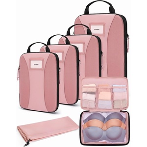 image:imageBAGSMART Compression Packing Cubes 6 PCS Packing Cubes for Suitcases Travel Bags Organizer for Luggage Lightweight Packing Cube for Travel EssentialsBaby Pink
