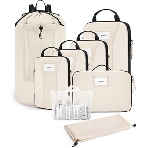 image:imageBAGSMART Compression Packing Cubes 6 PCS Packing Cubes for Suitcases Travel Bags Organizer for Luggage Lightweight Packing Cube for Travel EssentialsLight Beige