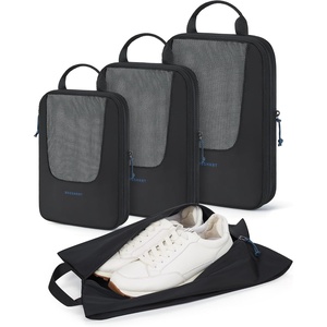 image:imageBAGSMART Compression Packing Cubes for Travel 654set Lightweight Packing Organizers Summer Travel Essentials Suitcase Organizer Bags Set01Black