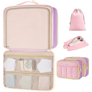 image:imageBAGSMART Compression Packing Cubes for Travel 654set Lightweight Packing Organizers Summer Travel Essentials Suitcase Organizer Bags Set04Colorful