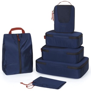 image:imageBAGSMART Compression Packing Cubes for Travel 654set Lightweight Packing Organizers Summer Travel Essentials Suitcase Organizer Bags Set04Navy