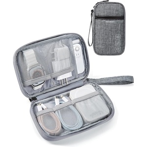 image:imageBAGSMART Cord Organizer Travel Cable Organizer Bag Tech Electronic Organizer Travel Case Travel Essentials for Charger Cable Phone Flash drive Single Layer  BlackSingle Layer Grey