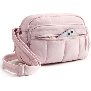 image:imageBAGSMART Cross Body Purse Mini Crossbody Bags for Women Travel Purse Puffy Shoulder Handbag Wallet with RFID Blocking Slots BrownsmallBaby Pink1